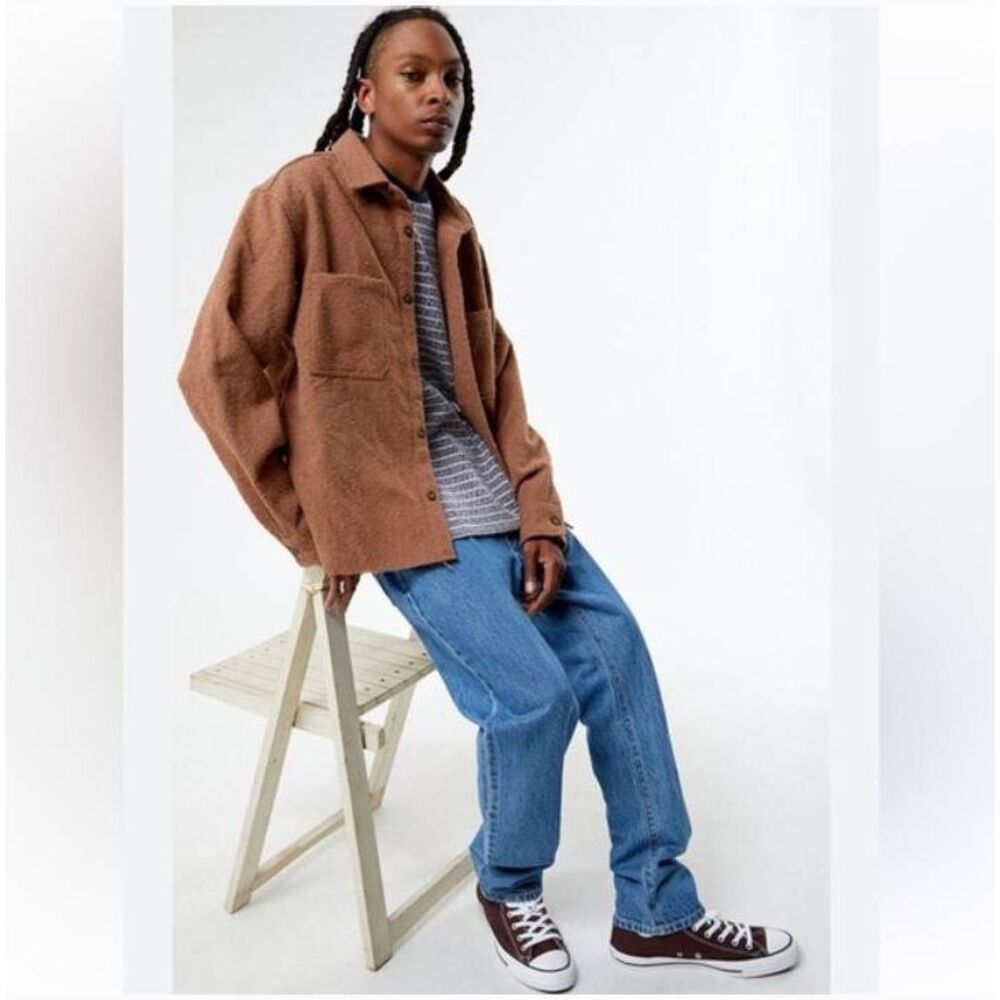 Pacsun men’s NWT oversized shacket button down shirt size medium casual comforta